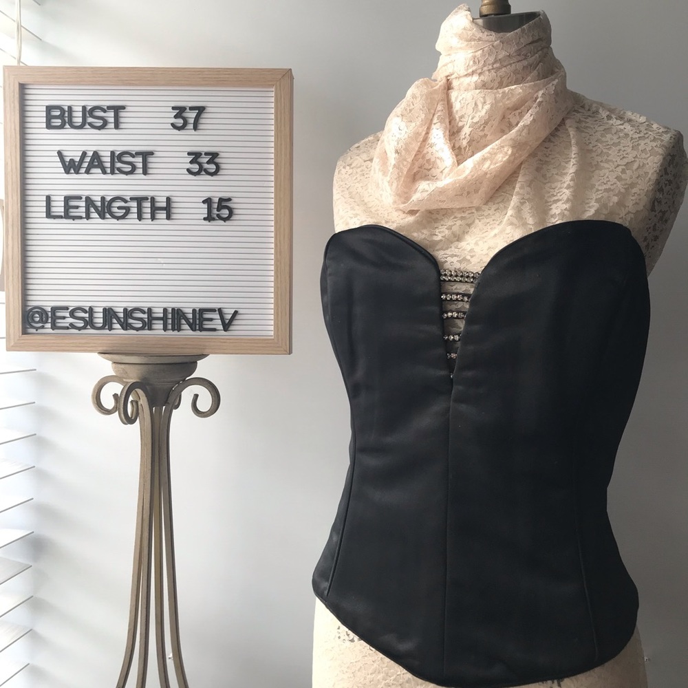 Black Corset Bustier Designer Sample Handmade